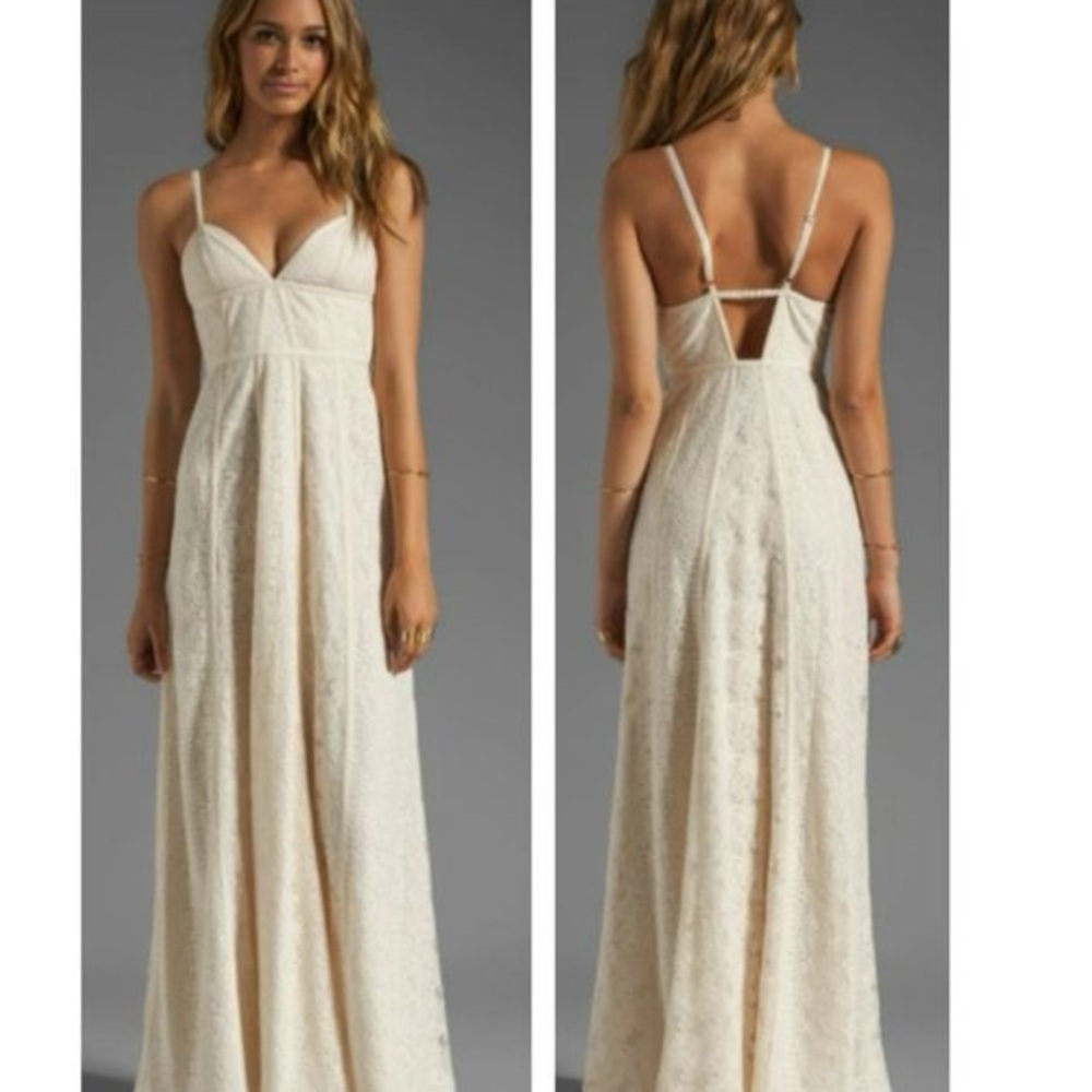 BCBG cream lace dress